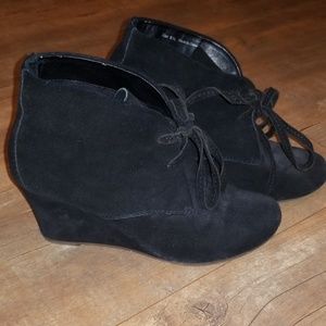 Black suede ankle booties
